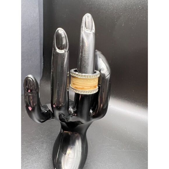Michael Kors Wide Woodgrain Ring - Picture 1 of 9